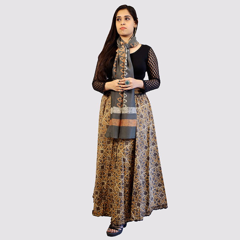 2-in -1 Hand Crafted Cotton Skirt in Kashish
