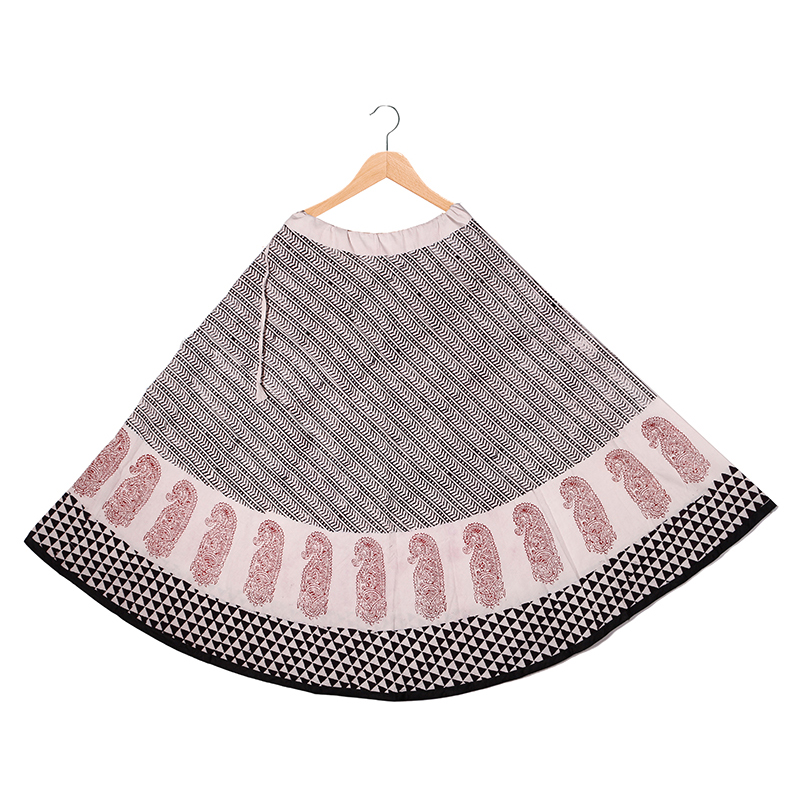 MANGO MOTIF HANDPRINTED SKIRT