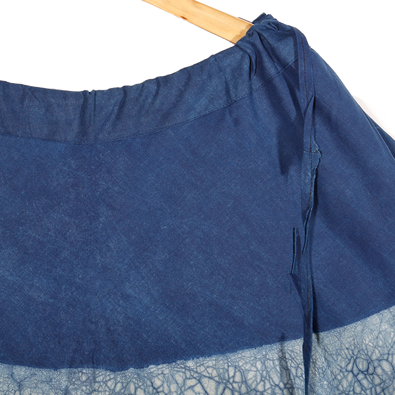 DENIM LOOK A LIKE DABU PRINT SKIRT - Image 4
