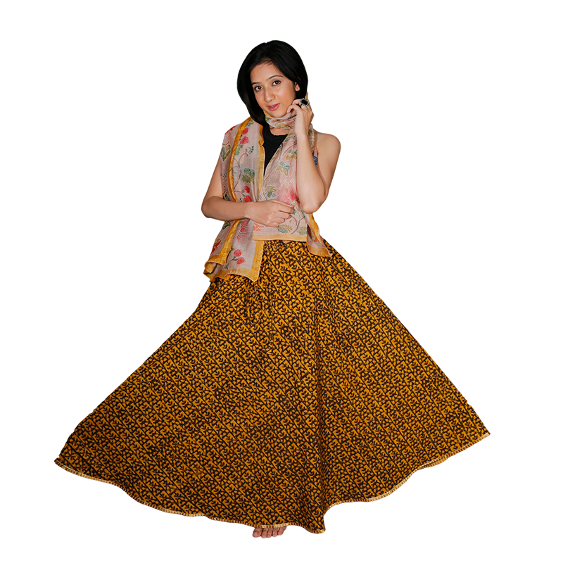 2 IN 1 Hand Crafted Cotton Skirt