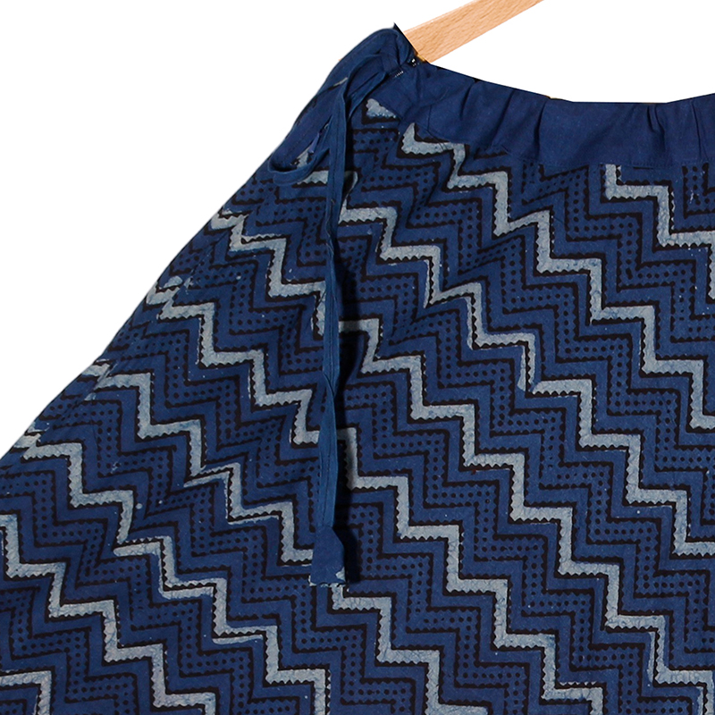 ZIG ZAG PRINT TARAPUR PRINT SKIRT WITH INDIGO - Image 2