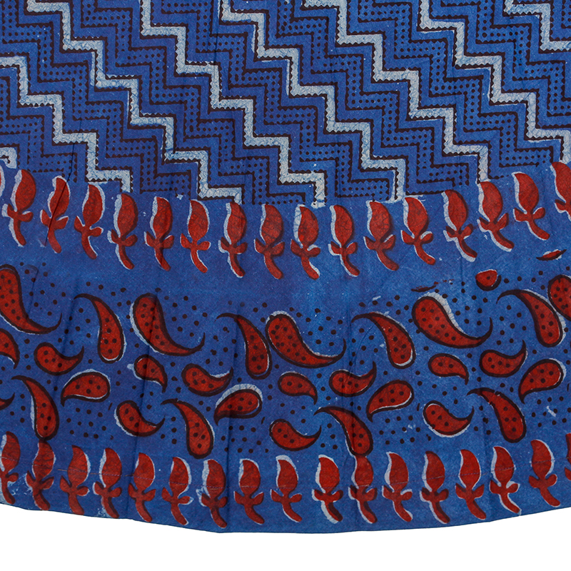 ZIG ZAG PRINT TARAPUR PRINT SKIRT WITH INDIGO - Image 3