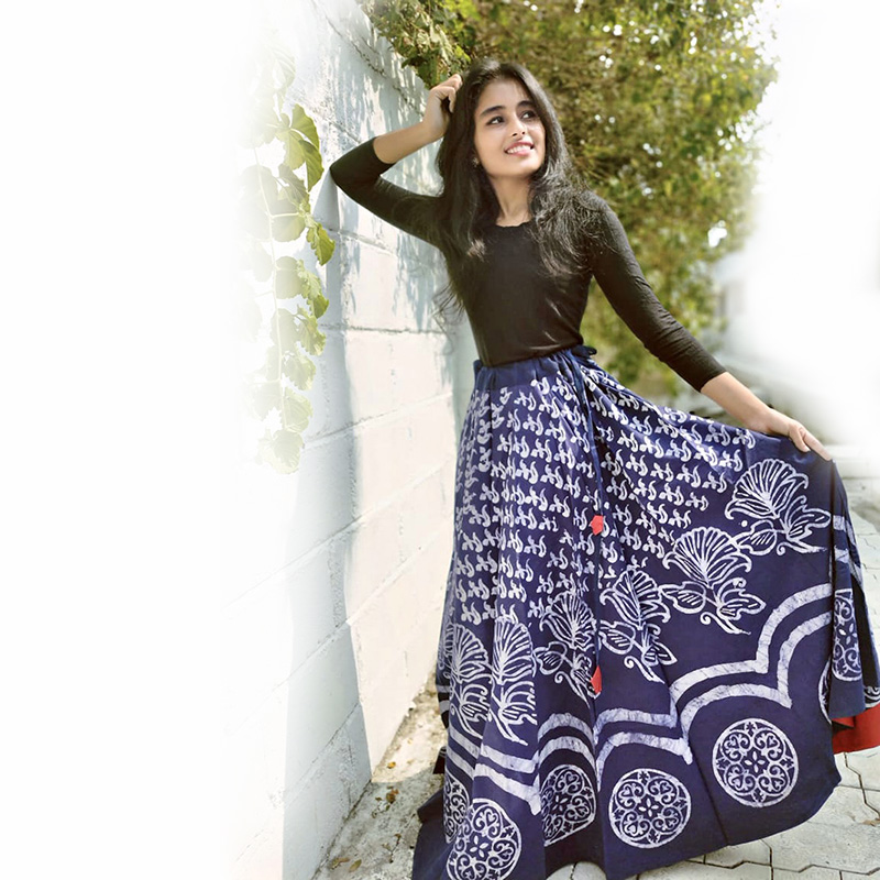 BATIK SKIRT IN INDIGO