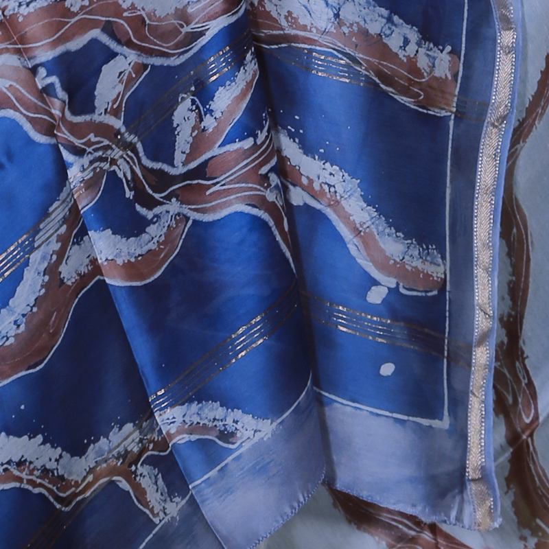SILK DUPATTA - SNOWY OWL - Image 5