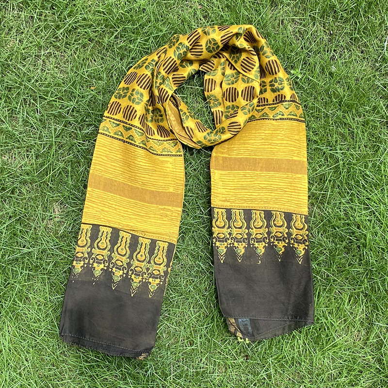 AMOGHA- AJRAKH STOLE IN CHANDERI SILK