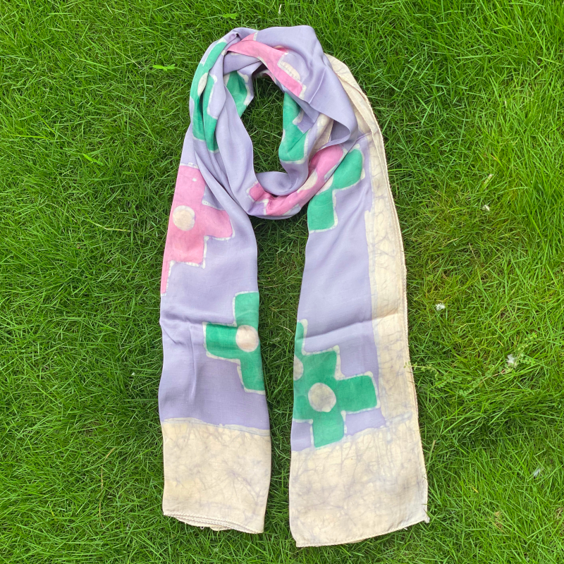 Batik stole in lavender