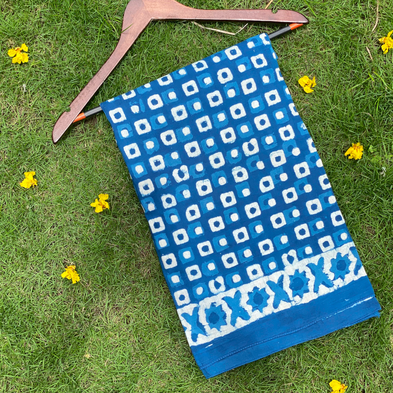 Indigo cotton scarf